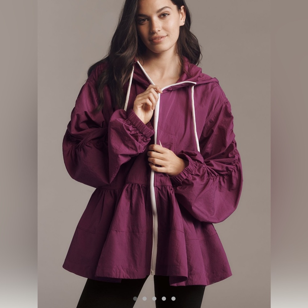 NWT Anthropologie Daily Practice Freestyle Hooded Babydoll Windbreaker Jacket S
